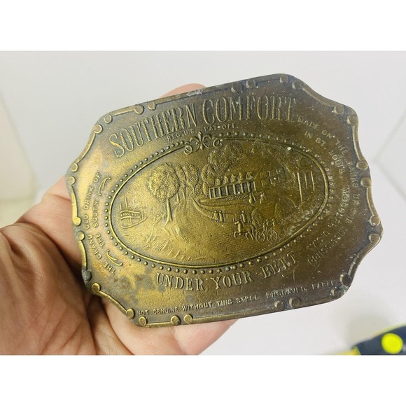 Southern Comfort Under Your Belt Whiskey Advertisement Belt Buckle Bergamot - Picture 2 of 6